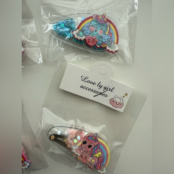 Nwt Unicorn Hair Clips - Pink and Blue - Picture 3 of 4